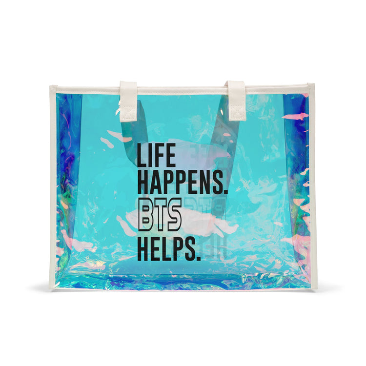 Life Happens BTS Helps Holographic Tote Bag