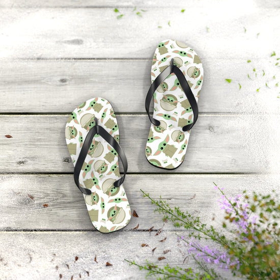 Grogu All-Over Print Flip Flops - Fandom-Made