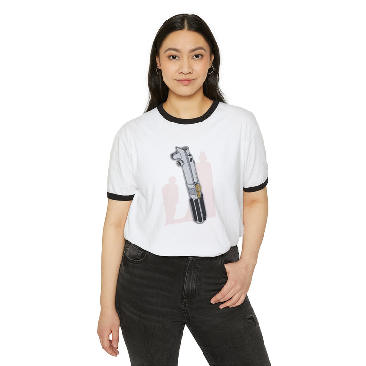 Anakin Lightsaber Unisex Cotton Ringer T-Shirt - Fandom-Made