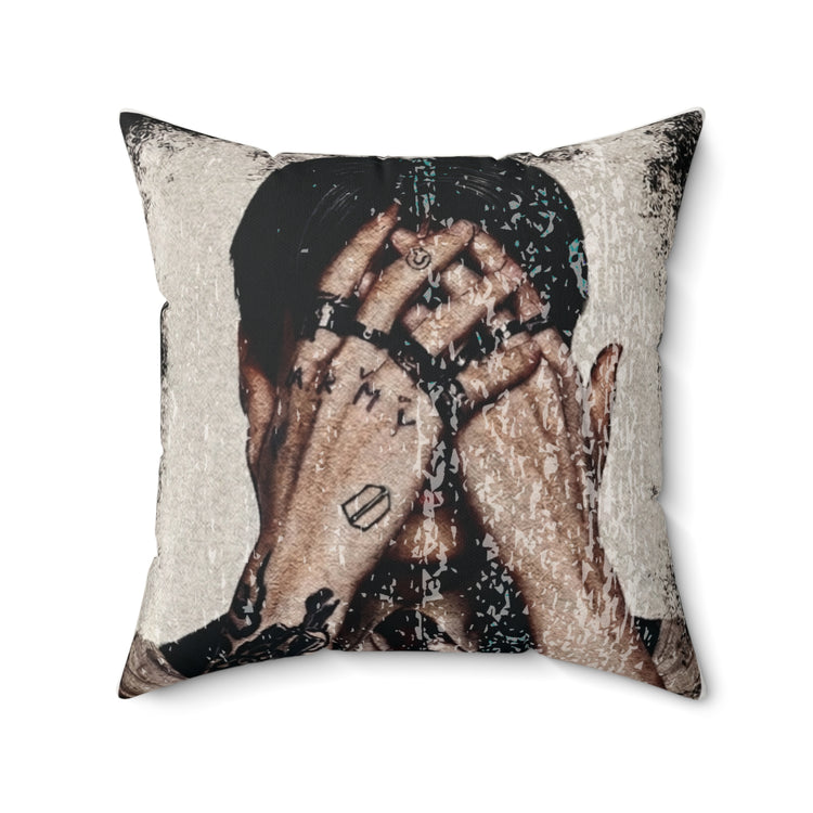 BTS Jungkook Faux Suede Square Pillow