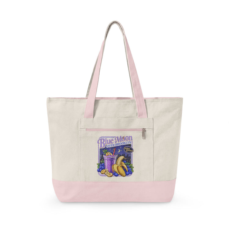 Blue Moon Zippered Canvas Tote - Fandom-Made