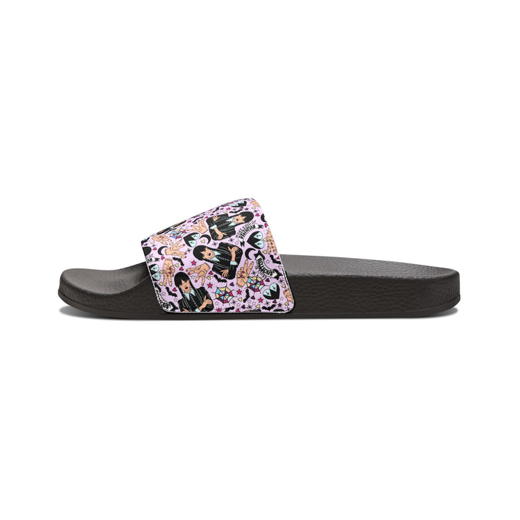 Wednesday Addams All-Over Print Youth Slides - Fandom-Made
