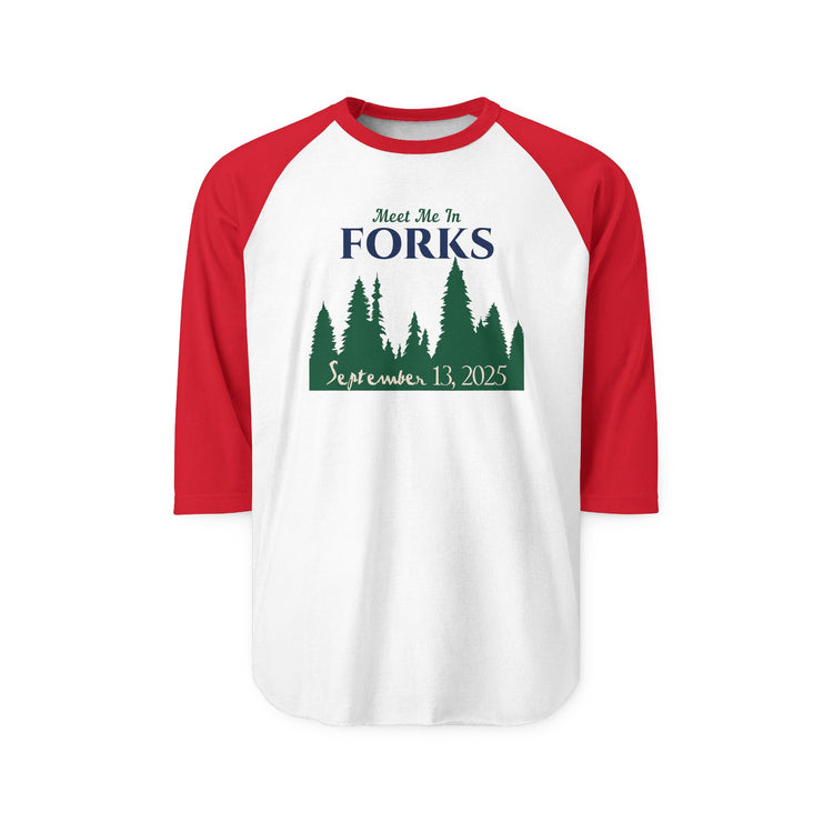 Meet Me In Forks 3/4 Raglan Shirt - Fandom-Made