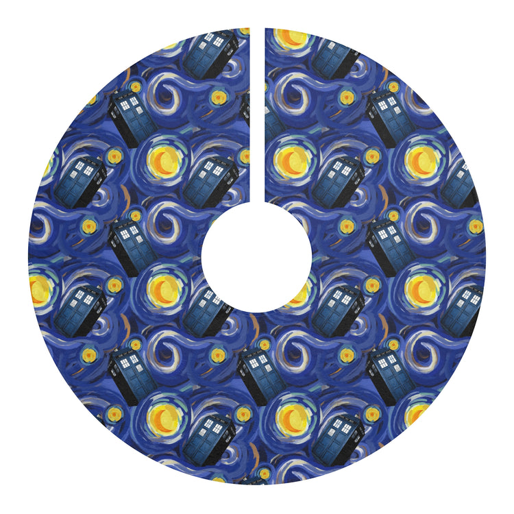 Tardis Night Christmas Tree Skirt - Fandom-Made