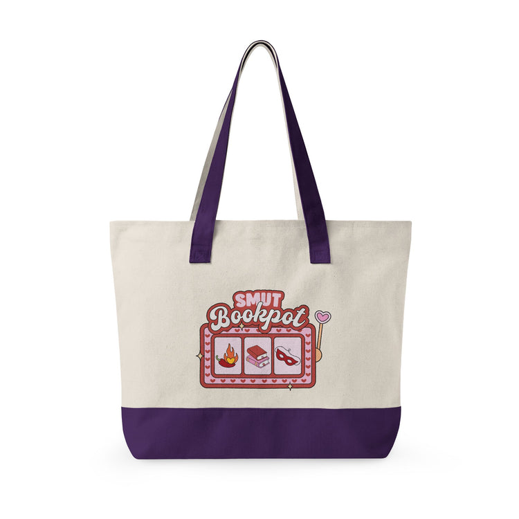Smut Bookpot Zippered Canvas Tote - Fandom-Made