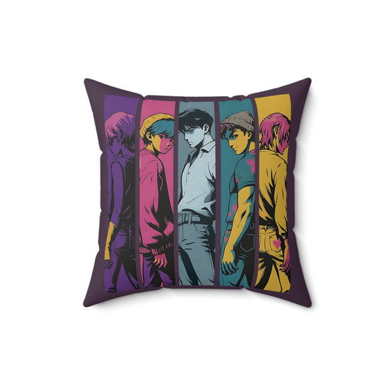 Saja Time Faux Suede Square Pillow - Fandom-Made