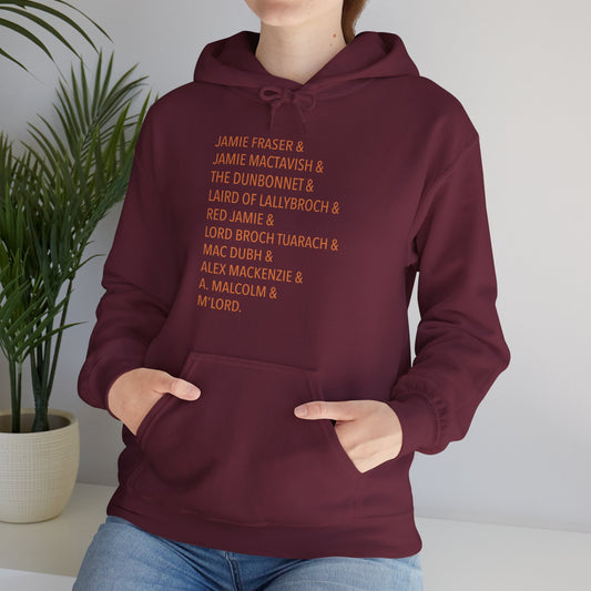 Jamie Fraser Names Unisex Hoodie - Fandom-Made