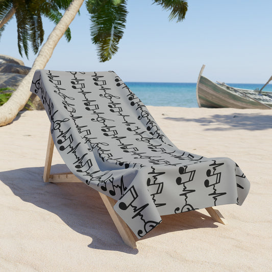 My Heart Beats For Music Beach Towel - Fandom-Made