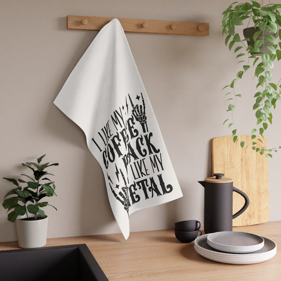 I Like My Coffee Black Kitchen Towel - Fandom-Made