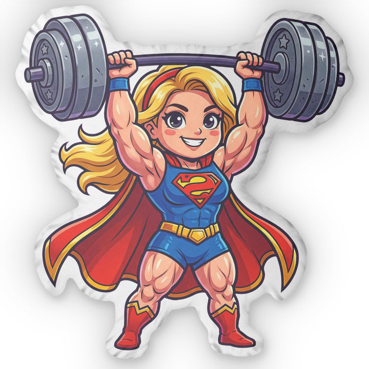 Workout Supes Girl-Shaped Pillow