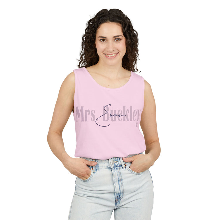 Mrs. Evan Buckley Unisex Garment-Dyed Tank Top - Fandom-Made