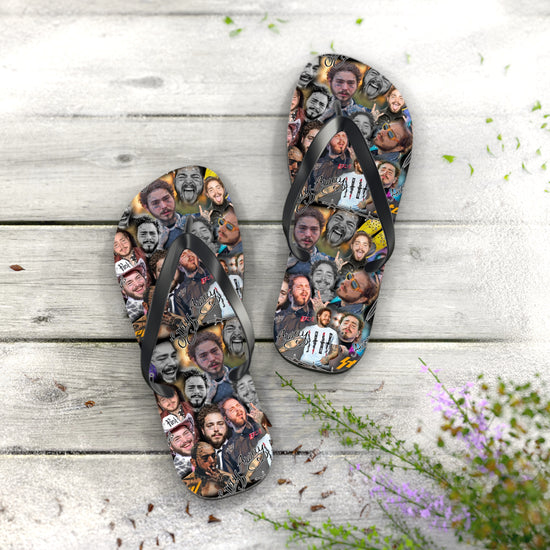 Post Malone All-Over Print Flip Flops - Fandom-Made