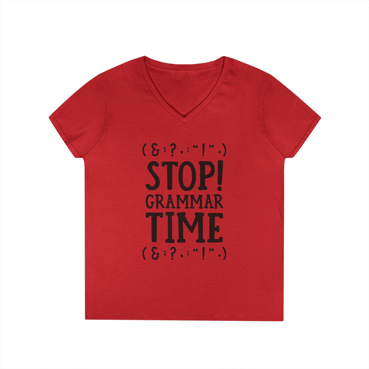 Grammar Time V-Neck Tee - Fandom-Made