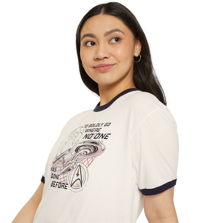 Trek Travel Unisex Ringer T-Shirt - Fandom-Made