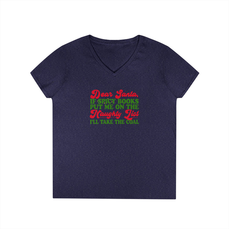 Dear Santa Spicy Books V-Neck T-Shirt - Fandom-Made