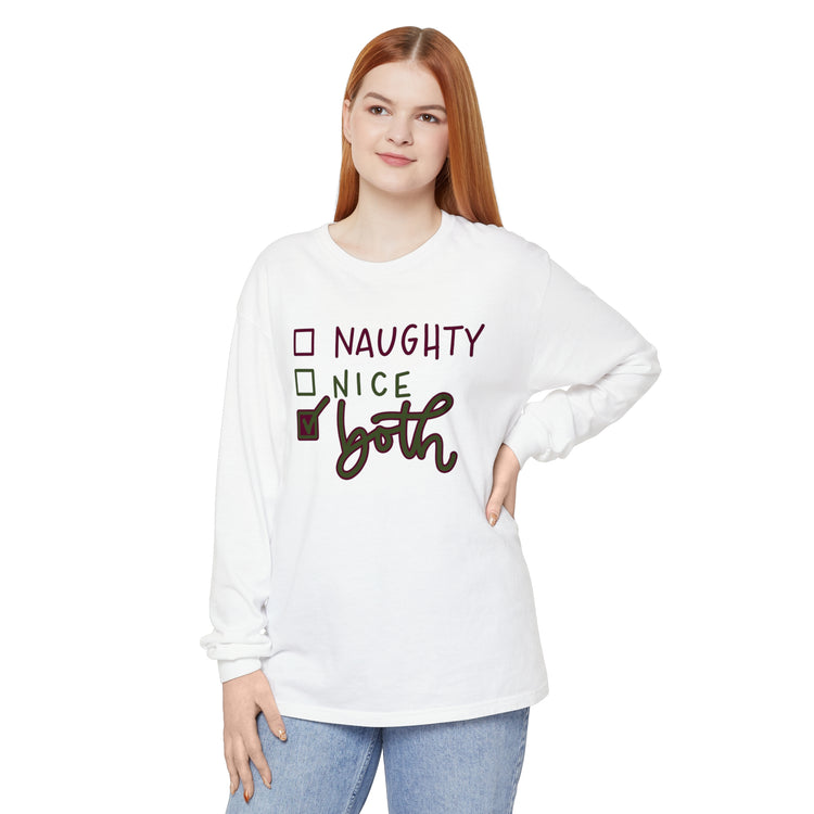 Naughty Nice Long Sleeve T-Shirt - Fandom-Made
