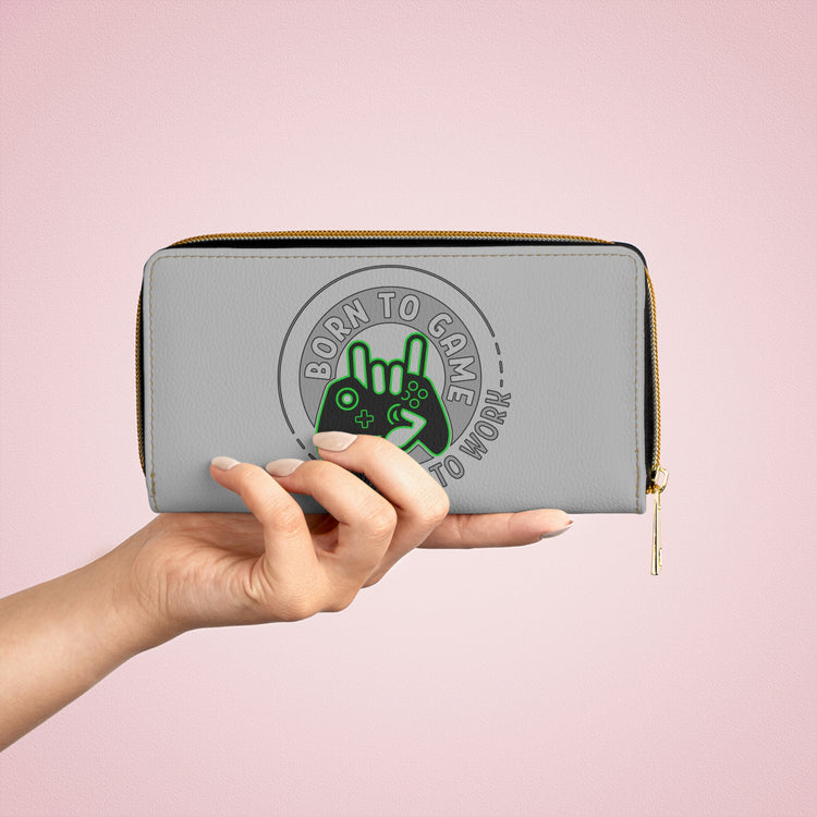 Born To Game Forced To Work Zipper Wallet - Fandom-Made