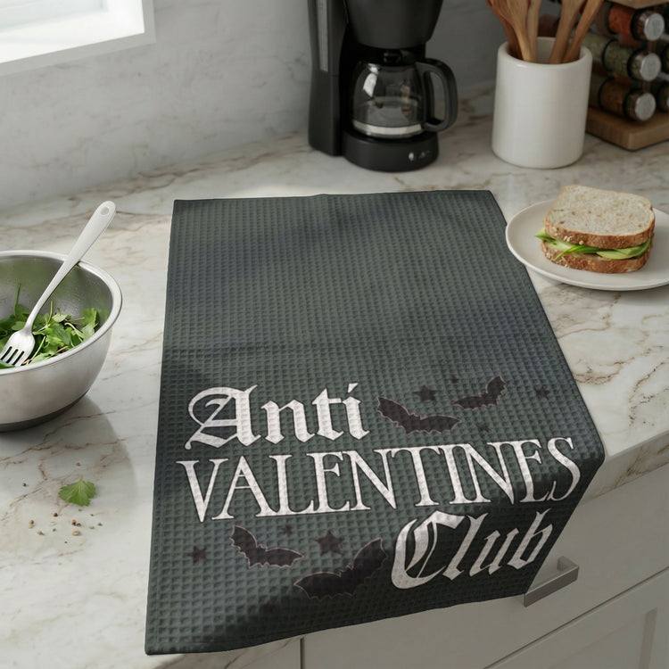 Anti-Valentine's Day Waffle Weave Kitchen Towel