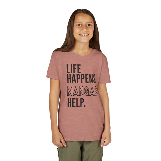 Life Happens Mangas Help Youth Tee - Fandom-Made