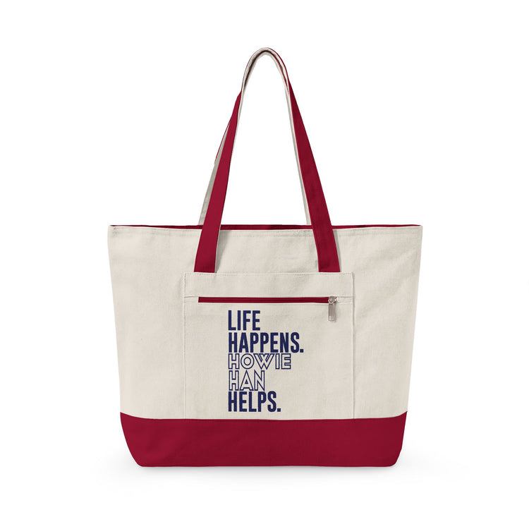 Life Happens Howie Han Helps Zippered Canvas Tote - Fandom-Made