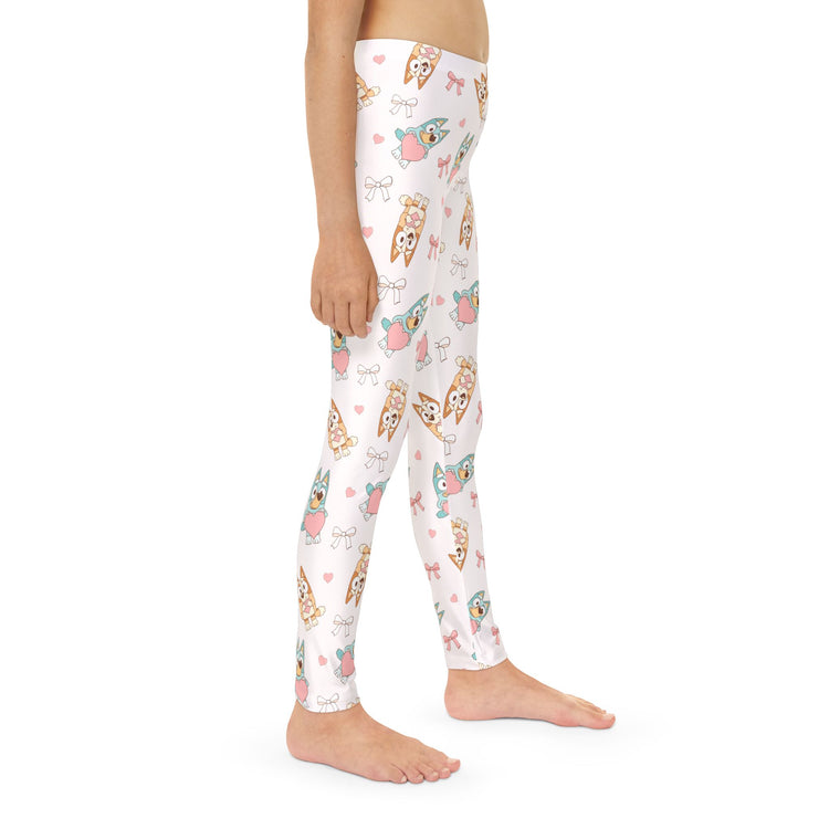 Blue Dog Valentine's Kids Leggings - Fandom-Made