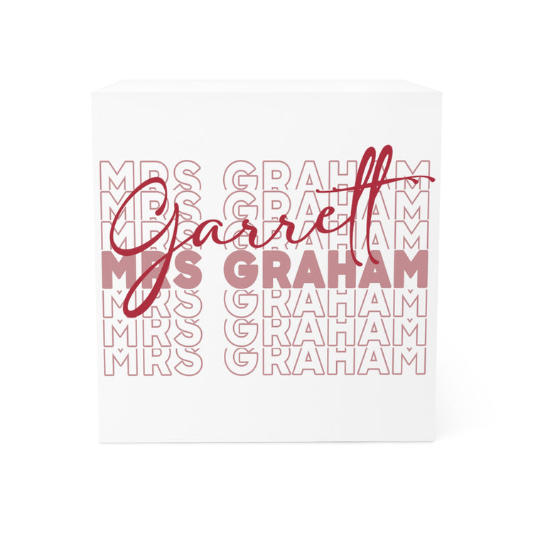 Mrs. Garrett Graham Note Cube