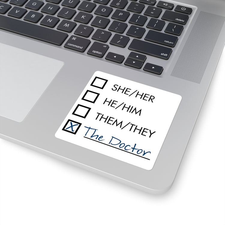 Doctor Who Pronouns Square Sticker - Fandom-Made