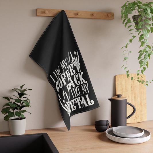 I Like My Coffee Black Kitchen Towel - Fandom-Made