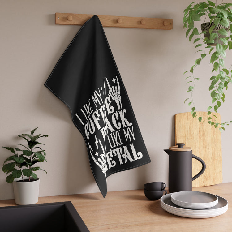 I Like My Coffee Black Kitchen Towel - Fandom-Made