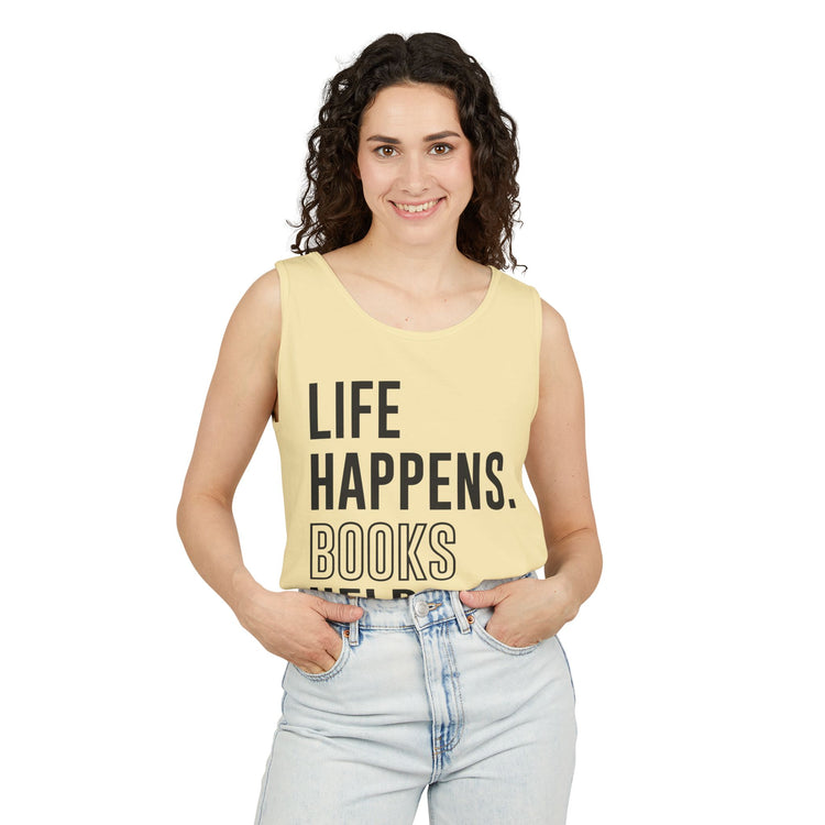 Life Happens Books Help Tank Top - Fandom-Made
