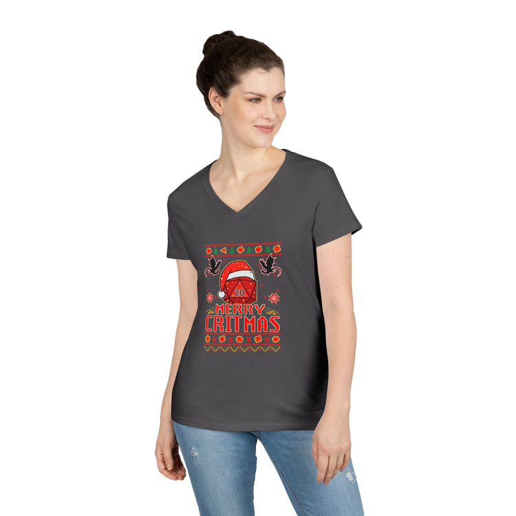 Merry Critmas V-Neck T-Shirt - Fandom-Made