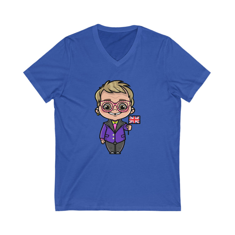 Elton John V-Neck Tee - Fandom-Made