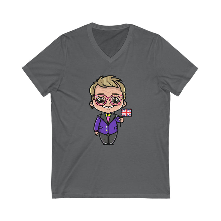 Elton John V-Neck Tee - Fandom-Made