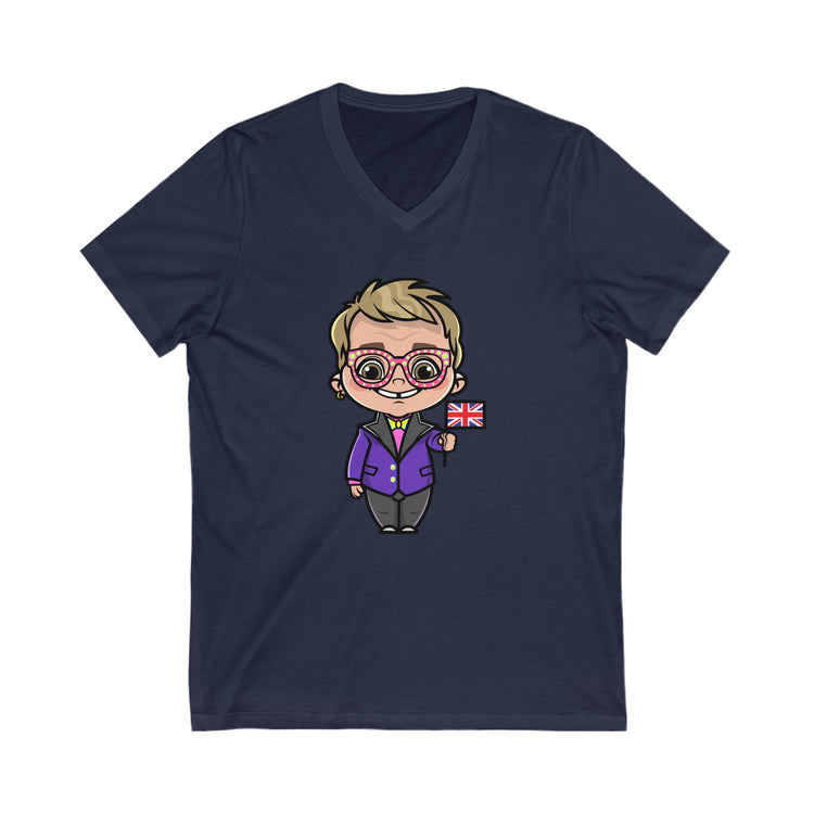 Elton John V-Neck Tee - Fandom-Made