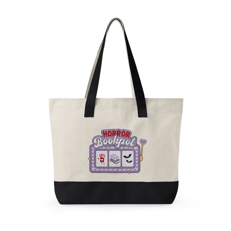 Horror Bookpot Zippered Canvas Tote - Fandom-Made