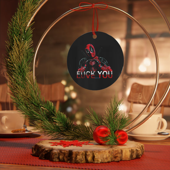 Deadpool Fuck Love Ornament - Fandom-Made