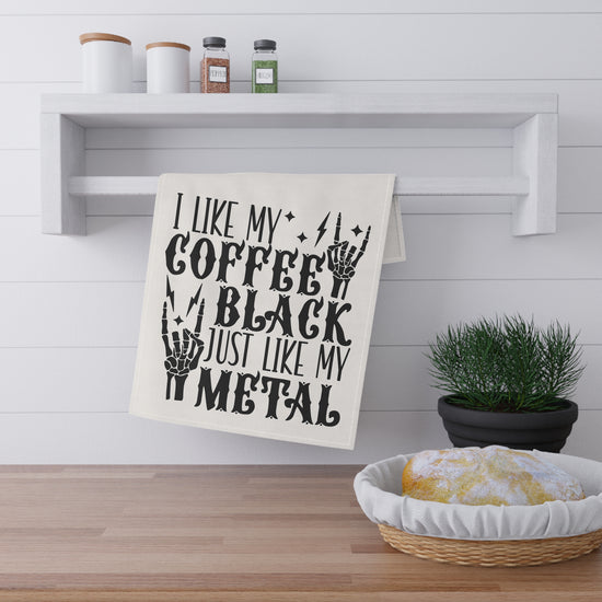 I Like My Coffee Black Kitchen Towel - Fandom-Made