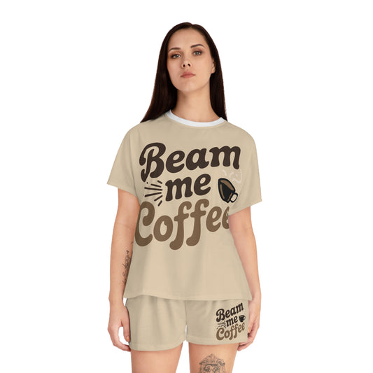 Beam Me Coffee Women's Short Pajama Set - Fandom-Made