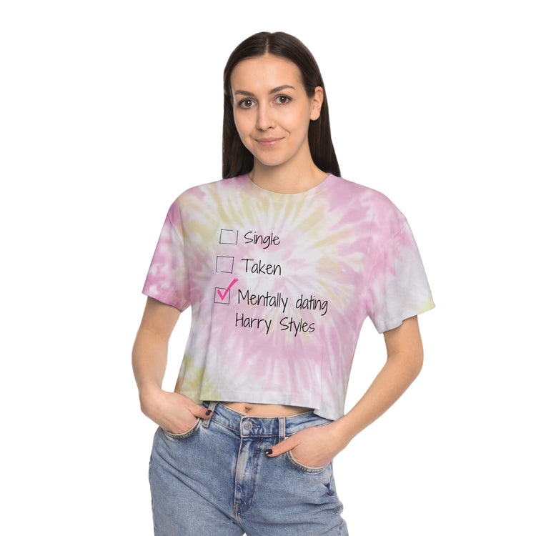 Mentally Dating Harry Styles Tie-Dye Crop Tee - Fandom-Made