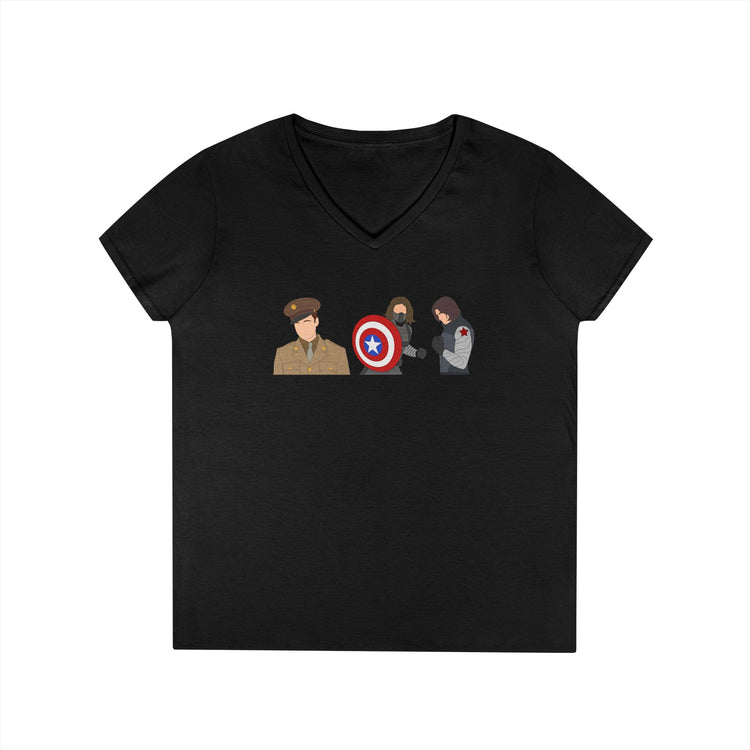Bucky Barnes Winter Soldier V-Neck T-Shirt - Fandom-Made