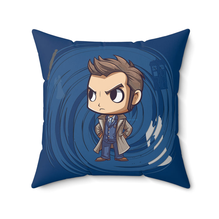 Timey Wimey Tenth Doctor Square Pillow - Fandom-Made