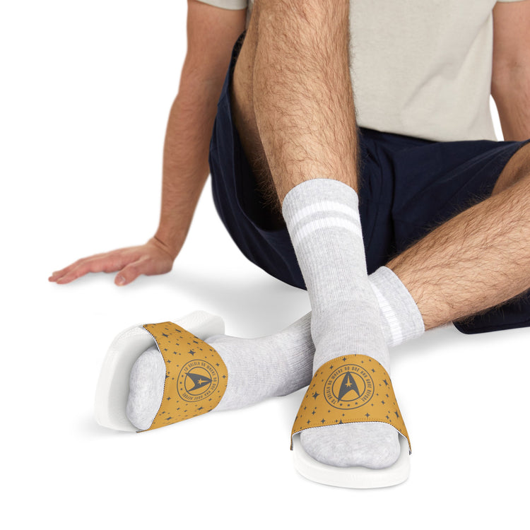 To Boldly Go Men's Slides - Fandom-Made
