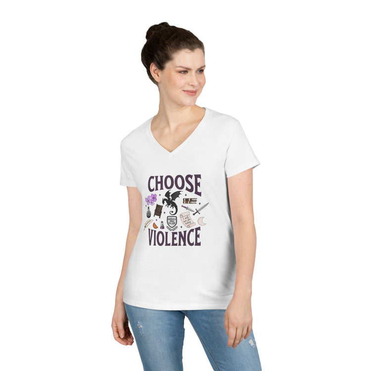 Choose Violence V-Neck Tee - Fandom-Made