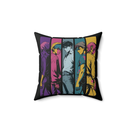 Saja Time Faux Suede Square Pillow - Fandom-Made