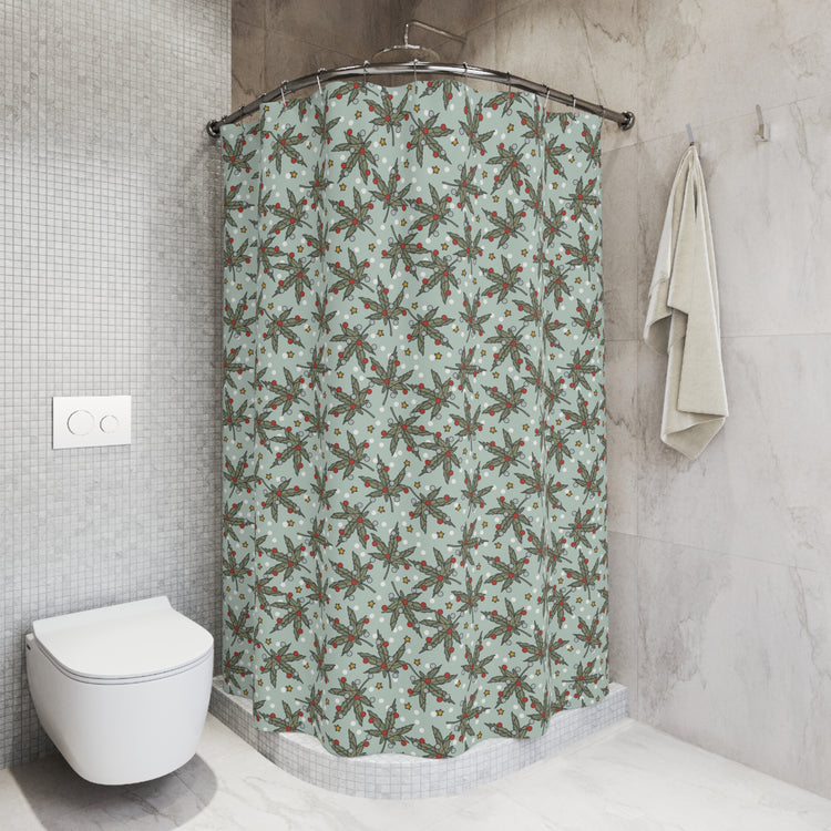 Cannabis Christmas Shower Curtain - Fandom-Made