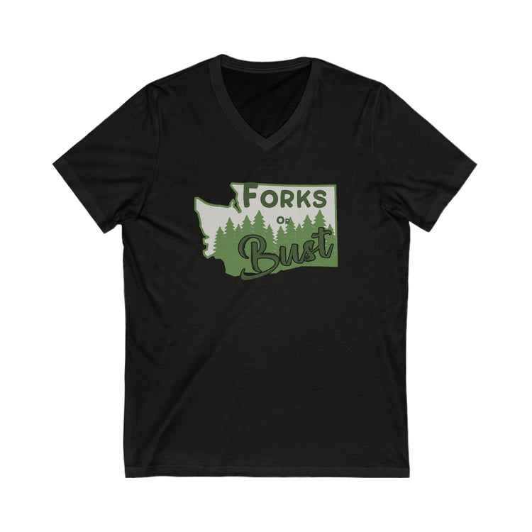 Forks Or Bust V-Neck Tee - Fandom-Made