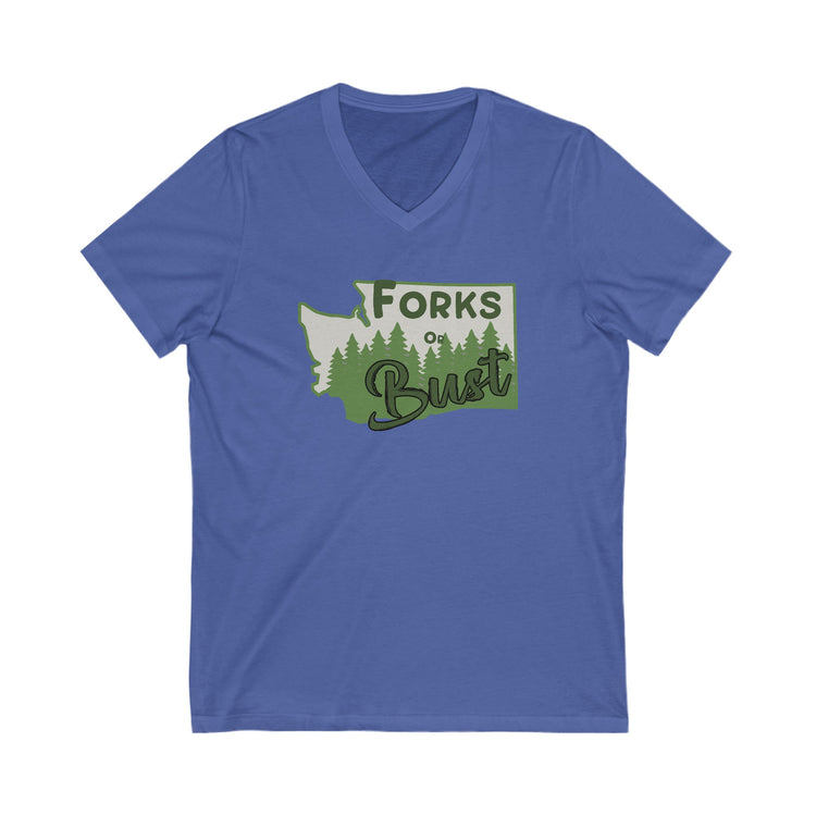 Forks Or Bust V-Neck Tee - Fandom-Made