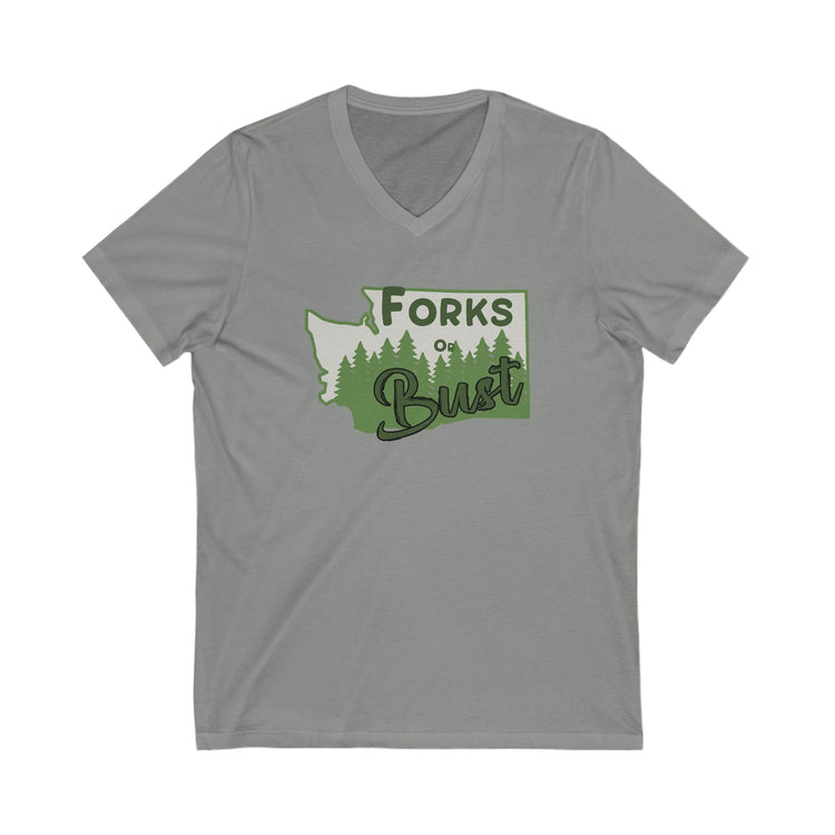 Forks Or Bust V-Neck Tee - Fandom-Made