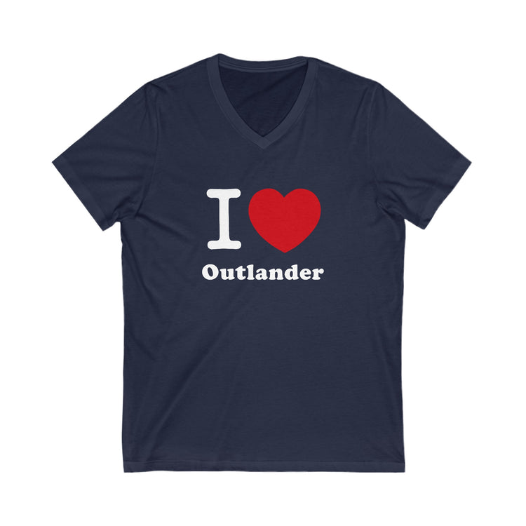 I Love Outlander V-Neck Tee - Fandom-Made