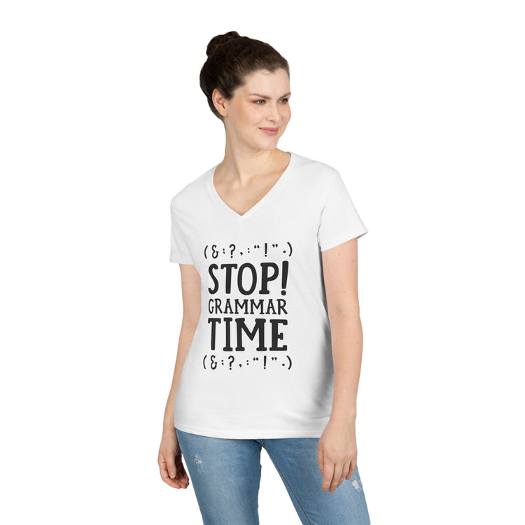Grammar Time V-Neck Tee - Fandom-Made